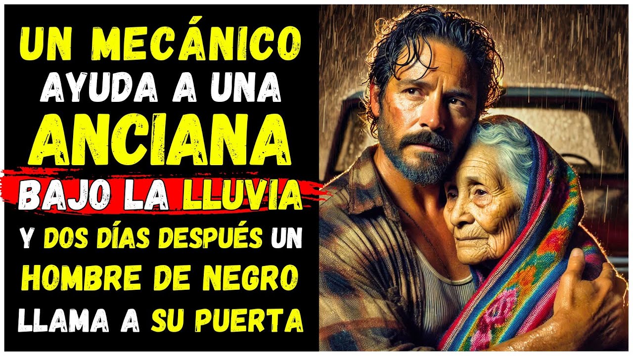 una anciana bajo la lluvia una vision enigmatica