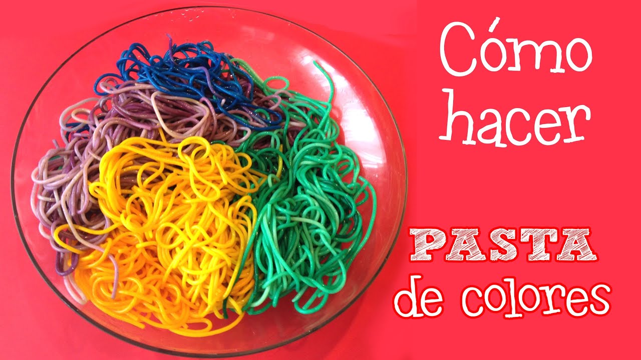 un festin de spaghetti de colores